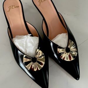 Black Leather J. Crew Kitten Heel - Never Worn